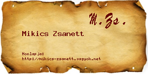 Mikics Zsanett névjegykártya